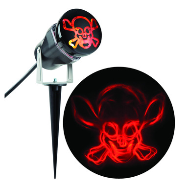 LED PROJECTOR SKULL ORNG