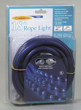 XMAS LITE ROPE BLUE 18'