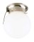 B/N 6" BALL LIGHT FIXTURE W/ PC