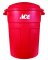 Trash Can 32gal Red Ace