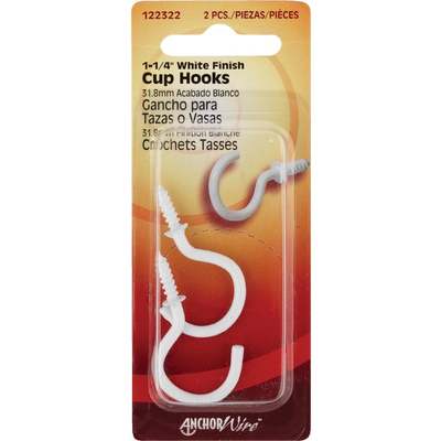 1-1/4" WHT CUP HOOK