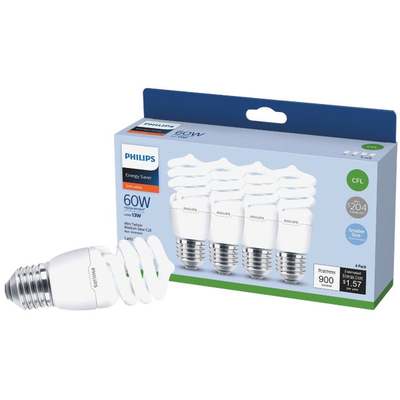 4PK 13W T2 SW CFL BULB