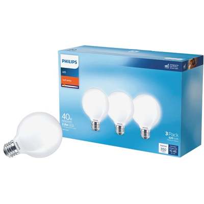 3PK 40W G25 LED SW BULB