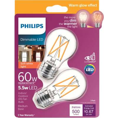 2PK 60W A15 WG LED BULB