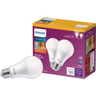 2PK 100WA19 SW LED BULB