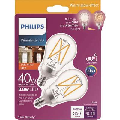 2PK 40W CAN WG LED BULB