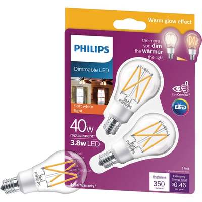 2PK 40W E17 WG LED BULB