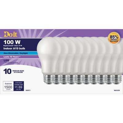 10PK 100WA19 DL LED BULB