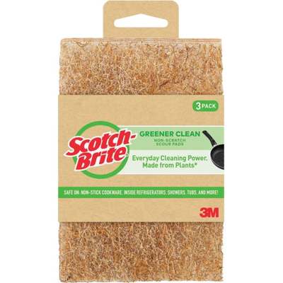 3PK GREN CLEAN SCOUR PAD