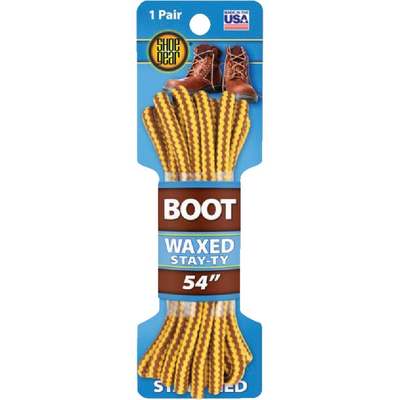 54" BRN/GLD WAXES BOOT LACE
