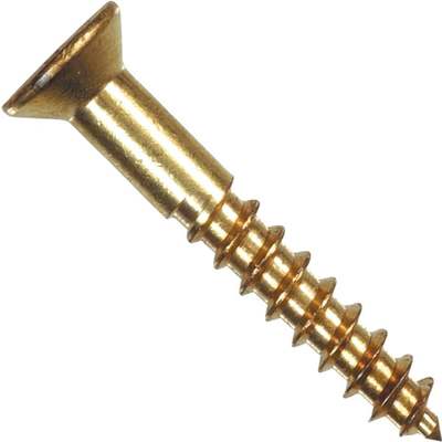 8X1-1/4FL BRS WOOD SCREW