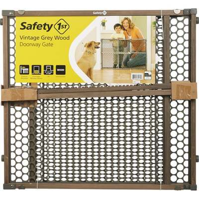 SAFETY GATE GRAY WOOD 28-42"
