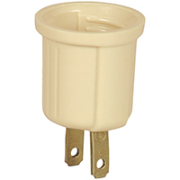 IVORY KEYLESS LAMP HOLDER ADAP