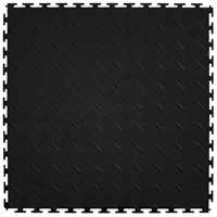 TILE FLOOR DIA BLK 20.5X20.5IN