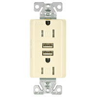 RECEPT DUPLEX COMB TR W/USB LT A