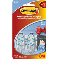 COMMAND SMALL CLEAR HOOKS
