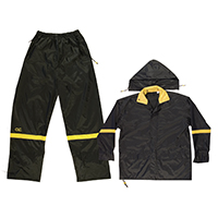 RAIN SUIT NYLON BLACK 3PC MED