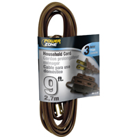 EXT CORD 16/2 SPT-2 BROWN 9FT