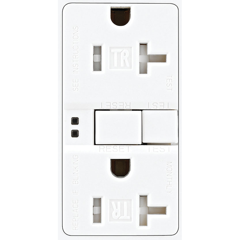 RECEPT DUPLEX GFCI 2P 20A WHT