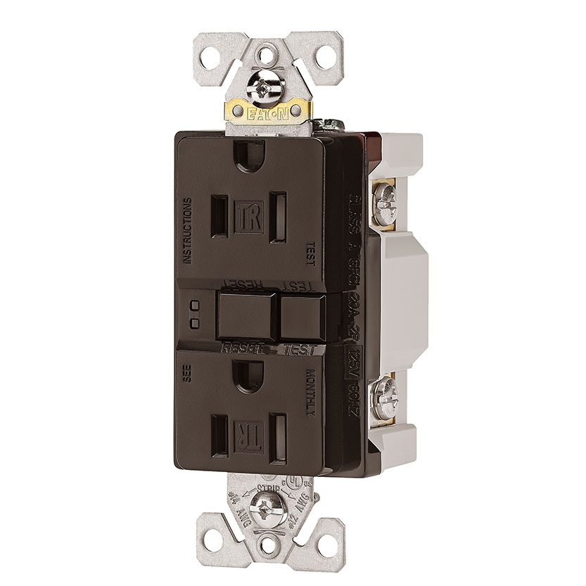 RECEPT DUPLEX GFCI 15A BROWN