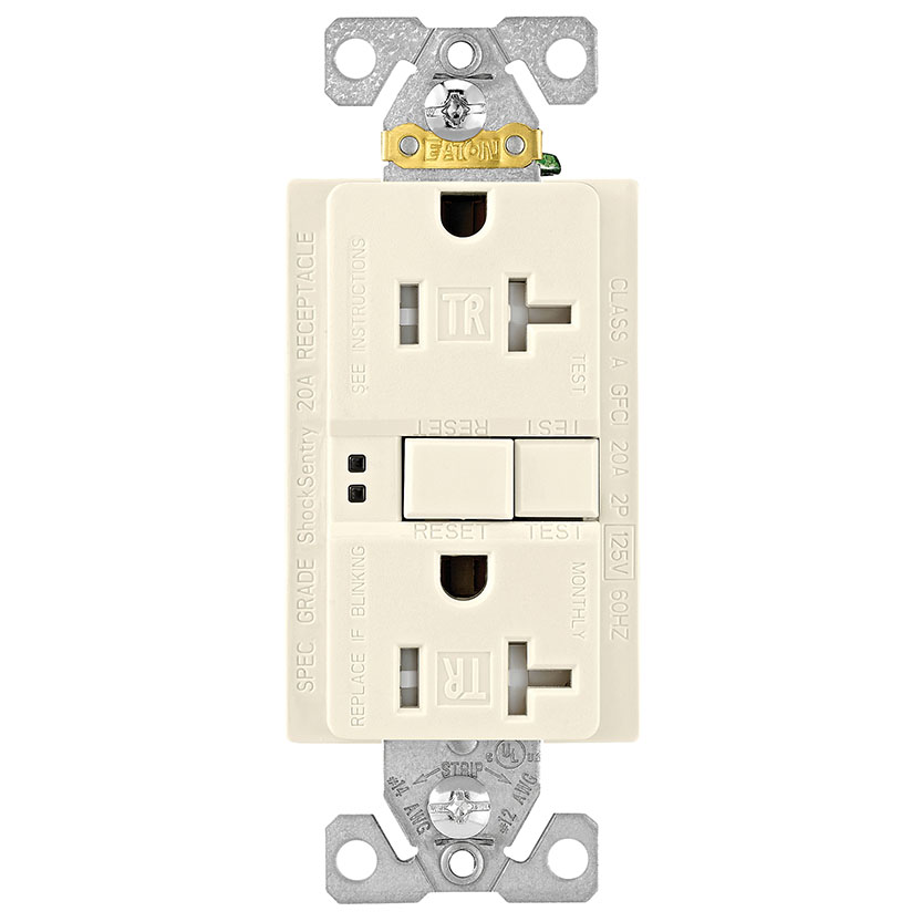 RECEPT DUPLEX GFCI 2P 20A LT ALM