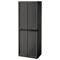 CABINET 4-SHELF GRAY W/BLK HDL