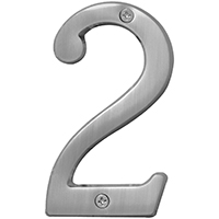 NUMERO 2 4IN SATIN NICKLE