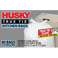 GARBAGE BAGS KITCHEN 13GL 80CT