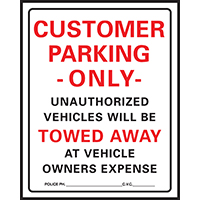 SIGN "CUSTOMER  PARKING" (700)