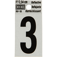 NUMBER 3 REFLECTIVE  1-1/4"