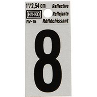 NUMBER 8 REFLECTIVE  1-1/4"