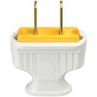 WHITE FLAT 2 WIRE PLUG