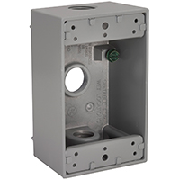CAJA GRIS ALUM 3 OUTLET 1GANGA