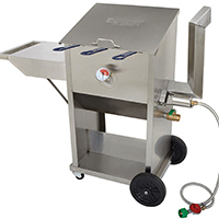 FRYER SS CART 9 GA W/SIDESHELF