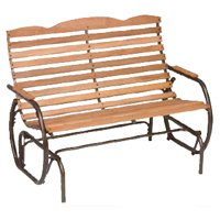 GLIDER BENCH DBL NAT WD BRZ FN