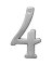 NUMERO 4 4IN SATIN NICKLE