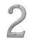 NUMERO 2 4IN SATIN NICKLE