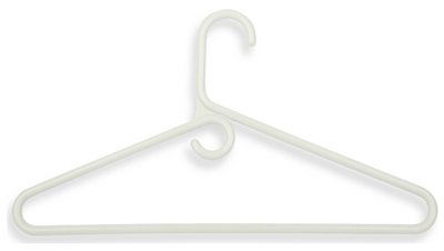 3PK White 86G Plastic Hangers