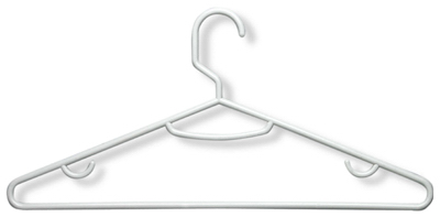 15PK White Plastic Hangers