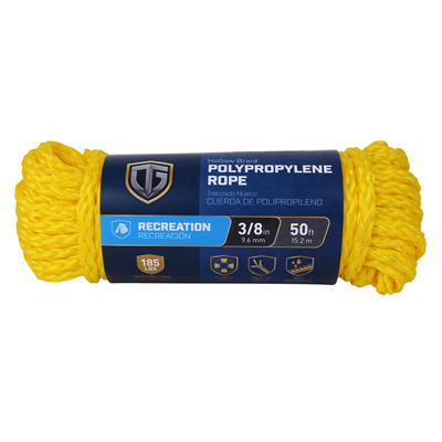 3/8"x50' YELLOW POLY ROPE