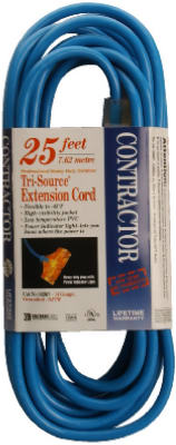 25'14/3 3WAY EXTENSION CORD BLUE