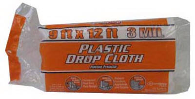 9'x12' 3MIL PLASTIC DROP CLOTH