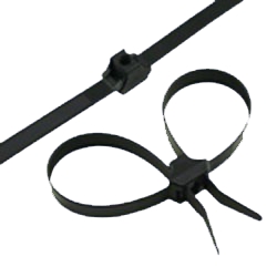 DUAL LOOP CABLE TIE 19"BK 10/PK