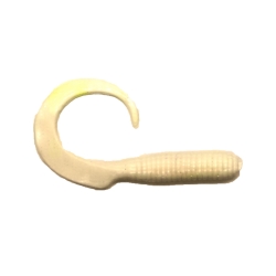 SWIRL TAIL WORM WHITE 4"