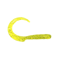 SWIRL TAIL WORM CHAR/SLVR GLT 4"