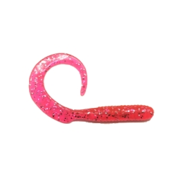 SWIRL TAIL WORM PINK/SLV GLTR 4"