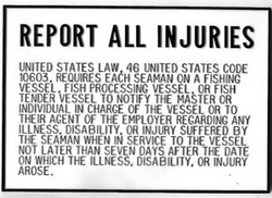 "REPORT ALL INJURIES" PLAQUE