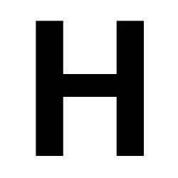 3" PLASTIC LETTER H