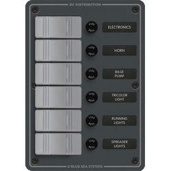 PANEL CS FUSE HOLDER 6-POS GRY