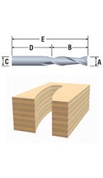 DBL FLUTE UP SPIRAL 1/4" SHANK